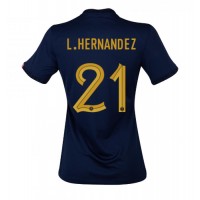 Echipament fotbal Franţa Lucas Hernandez #21 Tricou Acasa Mondial 2022 pentru femei maneca scurta